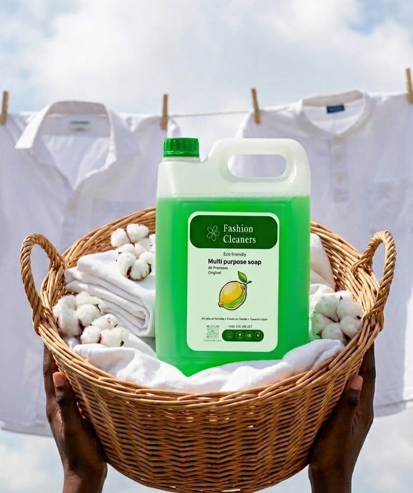 Fashion Cleaners multi-purpose soap in a laundry basket